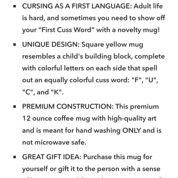 MY FIRST CUSS WORD BLOCK MUG - 12-OUNCES..NWT.. - Picture 8 of 11